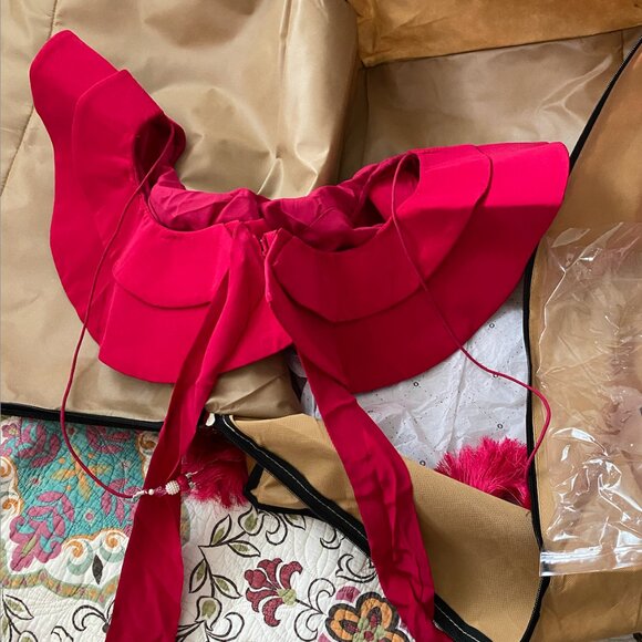 Rani Pink Indo Western Lehenga Choli And Blouse With Embroidered Belt - Picture 6 of 10